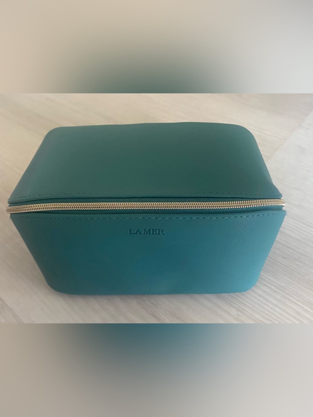 La Mer Teal Cosmetic Pouch
